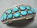 Incredible Vintage Native American Navajo Blue Turquoise Sterling Silver Bracelet-Nativo Arts