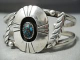 Mary Kee Rare Vintage Native American Navajo Bisbee Turquoise Sterling Silver Bracelet Old-Nativo Arts