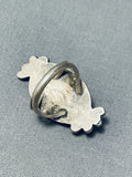 Rare Bisbee Turquoise Vintage Native American Navajo Sterling Silve Runique Ring Old-Nativo Arts