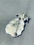 Fascinating Signed Native American Navajo Royton Turquoise Sterling Silver Kachina Pin Pendant-Nativo Arts