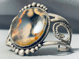 The Most Unique Vintage Native American Navajo Brown Jasper Sterling Silver Bracelet-Nativo Arts