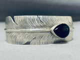 Native American Extreme Detail Important Ben Begaye (d.) Sterling Silver Black Stone Bracelet-Nativo Arts