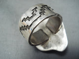Important Vintage Navajo Native American Damale Turquoise Sterling Silver Ring-Nativo Arts