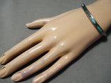Wonderful Vintage Navajo Turquoise Sterling Silver Bracelet Old Native American-Nativo Arts