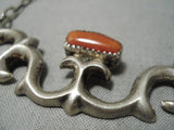 Important Vintage Native American Navajo Dan Jackson Sterling Silver Coral Necklace-Nativo Arts