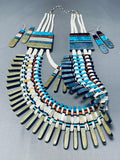 Rare Double Sided Serpentine Native American Kewa Turquoise Shell Heishi Necklace-Nativo Arts