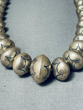 Sturdy Hand Tooled Vintage Native American Navajo Sterling Silver Necklace-Nativo Arts