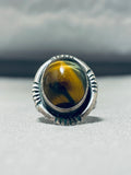 Superior Vintage Native American Navajo Tigers Eye Sterling Silver Ring-Nativo Arts