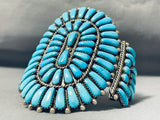 Elanda Wyaco Vintage Native American Zuni Lone Mountain Turquoise Sterling Silver Bracelet-Nativo Arts