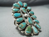 Amazing Navajo Royston Turquoise Cluster Sterling Silver Ring Native American-Nativo Arts