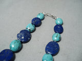 Colorful Navajo Turquoise And Lapis Necklace Native American-Nativo Arts