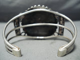Native American Rare Circular Green Spiderweb Turquoise Sterling Silver Bracelet-Nativo Arts