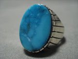 Exquisite Vintage Navajo Turquoise Sterling Silver Native American Ring Old-Nativo Arts