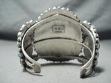 Justin Wilson Huge Vintage Native American Navajo Turquoise Sterling Silver Bracelet-Nativo Arts