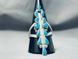 Outstanding Vintage Native American Zuni Turquoise Sterling Silver Ring-Nativo Arts