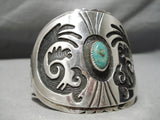 Heavy Thick Vintage Hopi Native American Navajo Royston Turquoise Sterling Silver Bracelet Old-Nativo Arts