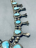Womens Vintage Native American Navajo Turquoise Sterling Silver Squash Blossom Necklace-Nativo Arts
