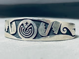 Fascinating Vintage Native American Hopi Sterling Silver Solid Bracelet-Nativo Arts