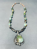 Gasp! Vintage Native American Navajo Royston Turquoise Sterling Silver Necklace-Nativo Arts
