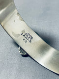 Jeff James Native American Navajo Signed 8 Turquoise Sterling Silver Heavy Bracelet-Nativo Arts