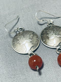 Exceptional Vintage Native American Navajo Mercury Dime Sterling Silver Earrings-Nativo Arts