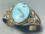 Colossal Vintage Native American Navajo Godber Turquoise Sterling Silver Huge Bracelet-Nativo Arts