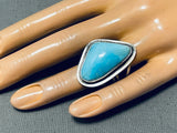 Important Native American Navajo Tommy Jackson Turquoise Sterling Silver Ring-Nativo Arts