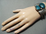 Authentic Vintage Native American Navajo Kee Joe Benally Turquoise Sterling Silver Bracelet-Nativo Arts