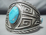 Clyde Begay Vintage Native American Navajo Kingman Turquoise Sterling Silver Bracelet Old-Nativo Arts