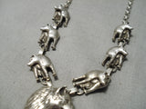 Detailed Vintage Native American Navajo Coyote/ Wolf Sterling Silver Necklace Old-Nativo Arts