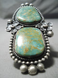 Biggest Best Native American Navajo Royston Turquoise Sterling Silver Slab Turquoise Ring-Nativo Arts