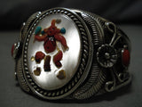 Remarkable Vintage Native American Navajo Mudhead Sterling Silver Turquoise Bracelet Old-Nativo Arts