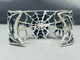 Spider Symbolic Turquoise Vintage Native American Navajo Sterling Silver Web Bracelet-Nativo Arts