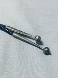 Important Vintage Native American Hopi Hand Carved Sterling Silver Kachina Bolo Tie-Nativo Arts