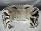 Huge Vintage Native American Navajo Lapis Sterling Silver Bracelet-Nativo Arts