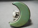 One Of The Msot Unique Vintage Native American Navajo Royston Half Moon Sterling Silver Ring-Nativo Arts