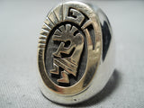 Signed Native American Navajo Sterling Silver 14k Gold Kokopelli Ring-Nativo Arts
