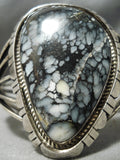 Important Liz Etsitty White Turquoise Vintage Native American Navajo Sterling Silver Bracelet-Nativo Arts