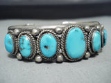 Sensational Vintage Native American Navajo Kingman Turquoise Sterling Silver Bracelet-Nativo Arts