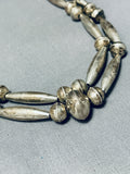 One Of The Most Unique Vintage Native American Navajo Handmade Torpedo Sterling Silver Necklace-Nativo Arts