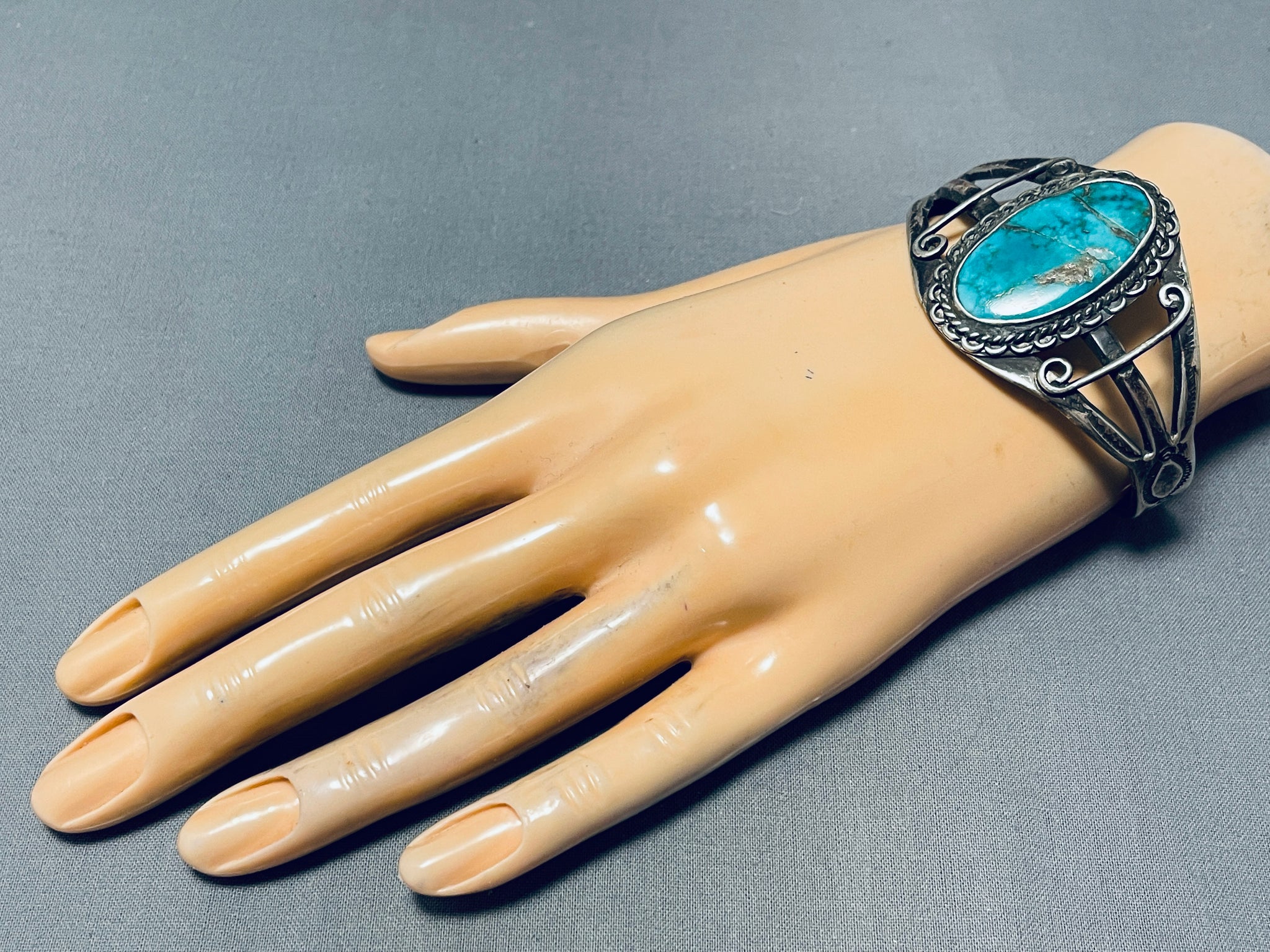 Early 1900's Vintage Native American Navajo Turquoise Sterling