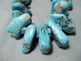 500 Grams!!! Huge Turquoise Chunk Sterling Silver Native American Navajo Necklace-Nativo Arts