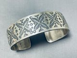 Stampwork Master Gary Reeves Vintage Native American Navajo Sterling Silver Bracelet-Nativo Arts