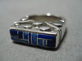 Incredible Vintage Navajo Inlay Lapis Sterling Silver Native American Ring-Nativo Arts
