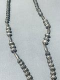 Longer Rare Vintage Native American Navajo Royston Turquoise Sterling Silver Necklace-Nativo Arts