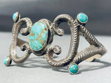 Native American Extremely Valuable Late 1800's/ 1900's Ingot Silver Turquoise Bracelet-Nativo Arts
