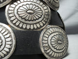 Magnificent Vintage Navajo Native American Sterling Silver Concho Belt Old-Nativo Arts