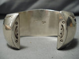 Rare Vintage Native American Navajo Wil Wauneka Sterling Silver Turquoise Bracelet Cuff-Nativo Arts