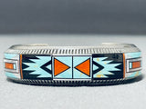 Extreme Intricacy Vintage Native American Navajo Turquoise Sterling Silver Bracelet-Nativo Arts