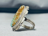 Grand Vintage Signed Native American Navajo Pilot Mountain Sterling Silver Ring-Nativo Arts